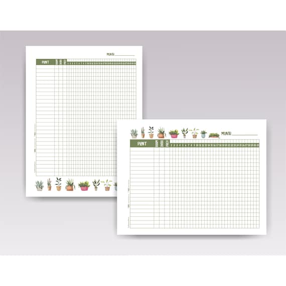 Plant Watering Chart