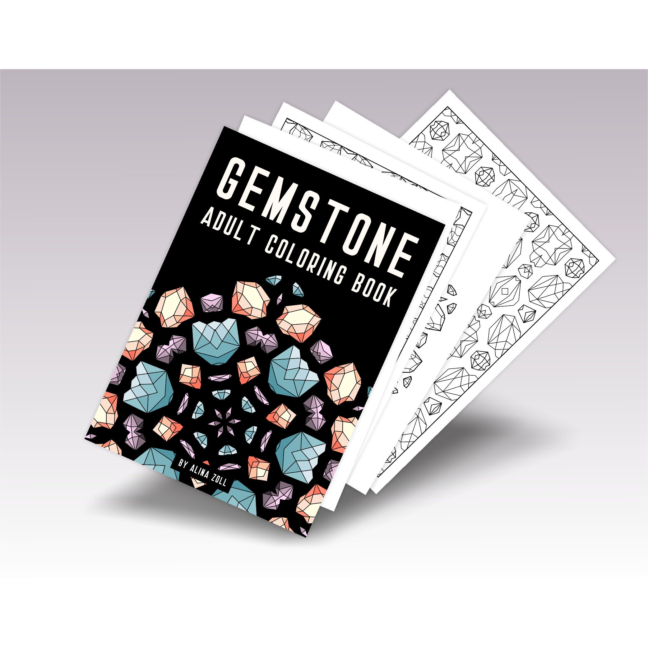 Download Gem Coloring Pages Crystal Adult Coloring Book Pdf Instant Etsy
