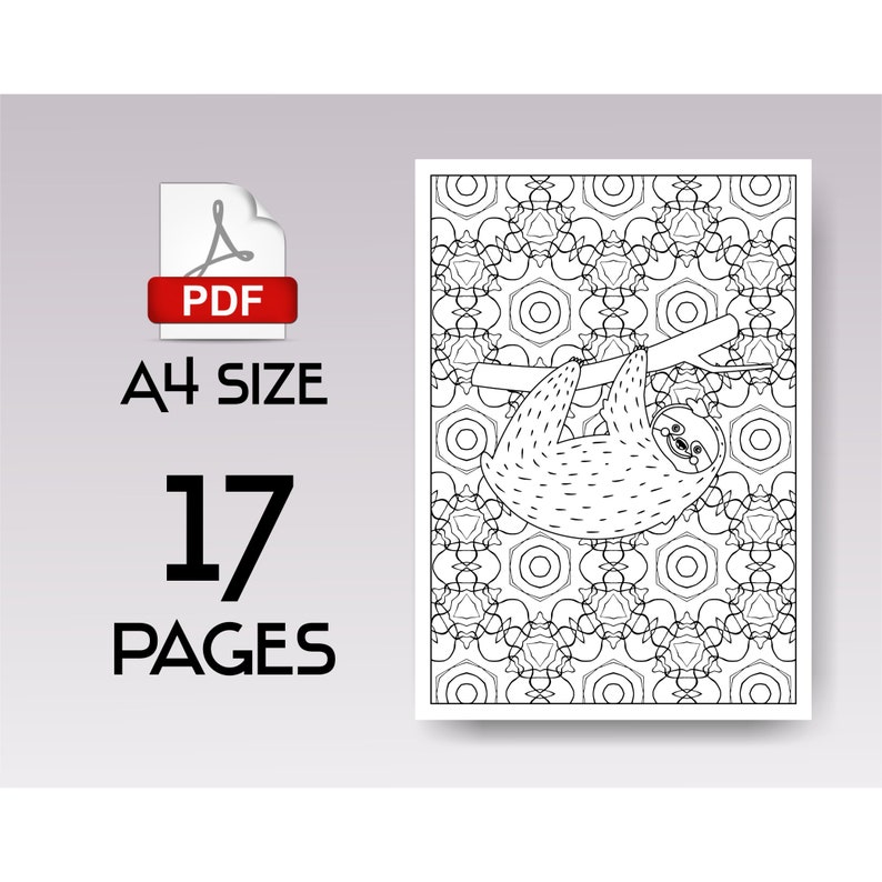 Download Sloth Coloring Book for Adults PDF Printable Quarantine ...