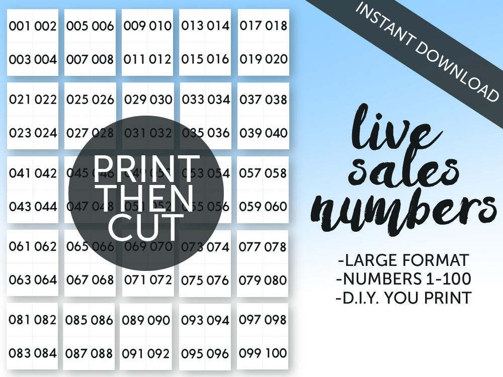 live sales numbers 1 100 etsy