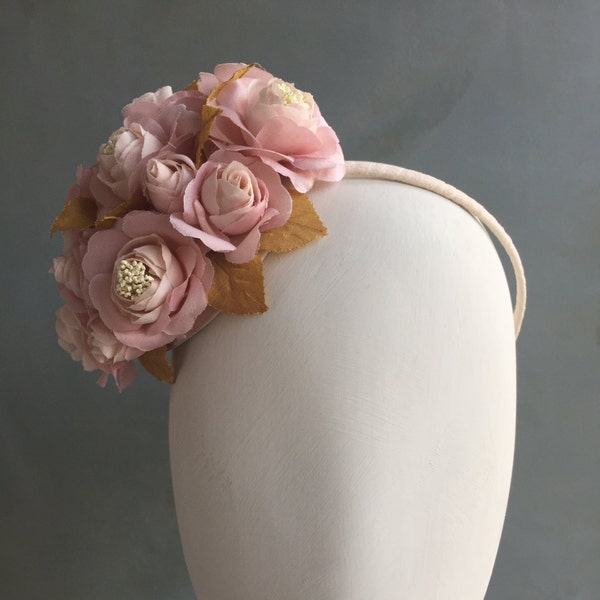 Silk rose flower headband, Bridal headband, Bridesmaids headband, Party headband, Floral headband