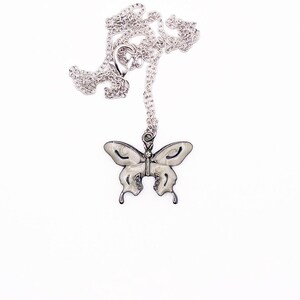 White butterfly necklace