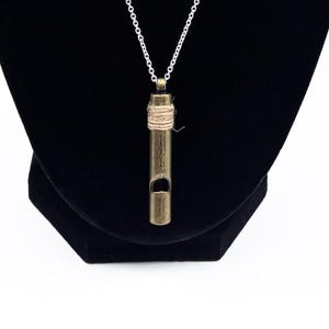 Metal whistle pendant necklace