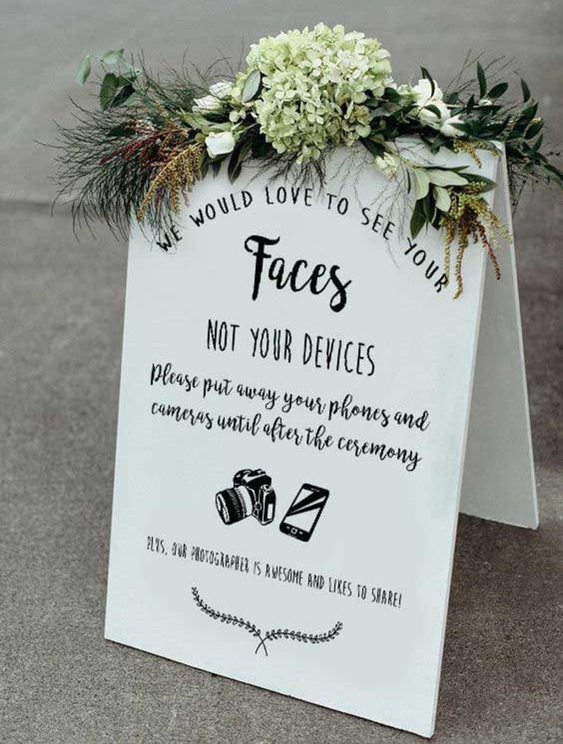 PERSONALISED Unplugged Wedding Sign, Unplugged Ceremony Sign, Printable Wedding Sign, Printable sign, Wedding decoration sign image 4