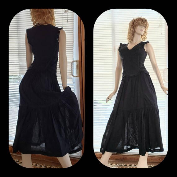 Black Maxi Bohemian Cotton Dress