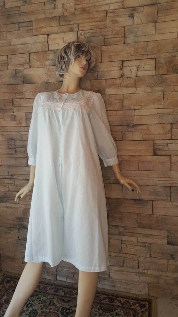Vintage Nightgown Set, Baby Blue - image 8