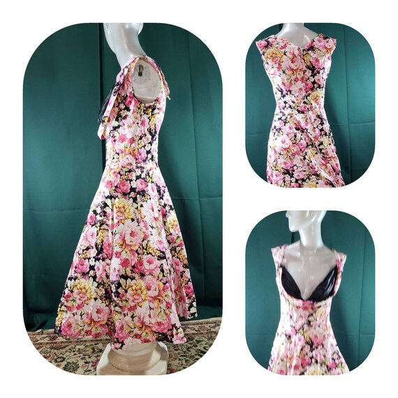 under bust floral print summer dress/pin up girl