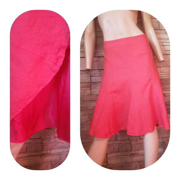 Hot Pink Linen Skirt