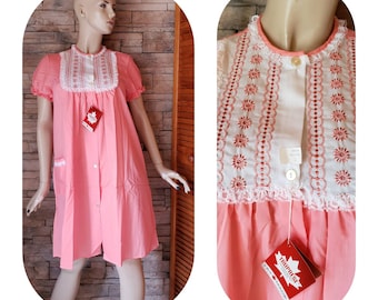 Deadstock Vintage Nightgown Pink Duster Mom Gift
