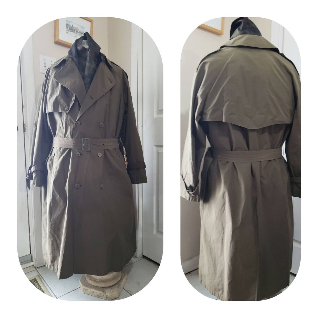 Light green oversized trench coat main image 1