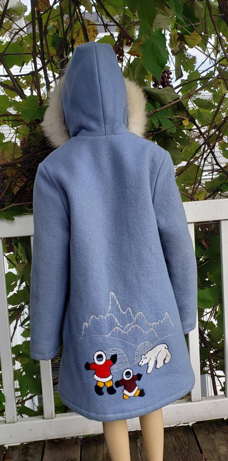 Inuit Eskimo Hooded Wool Parka With Embroidery XS Etsy