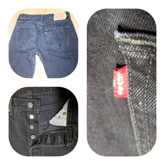 Button Fly Black Levis 501 Men mid rise Levis jean