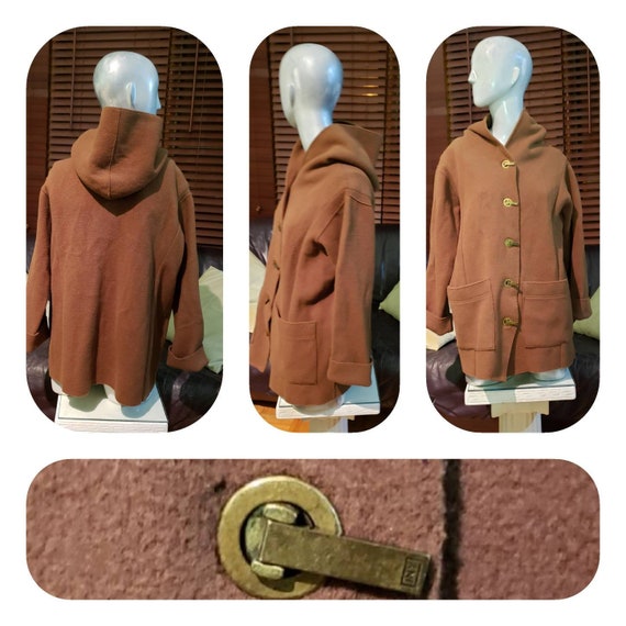 Brow hooded wool jacket
