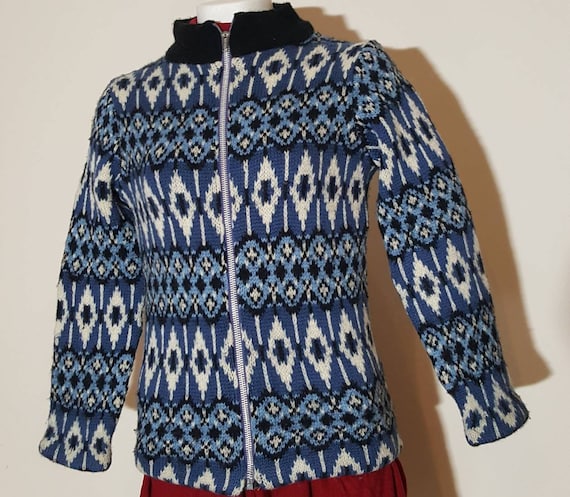 Vintage hand knit cardigan sweater