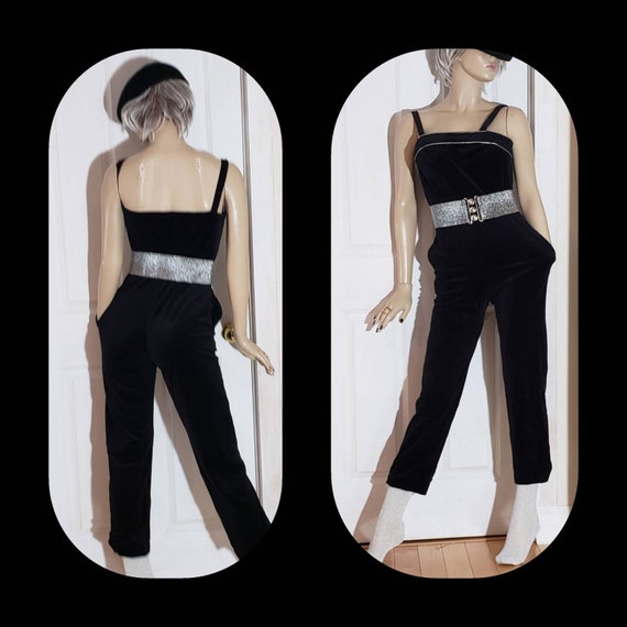 Black Velvet Jumpsuit/ Overalls