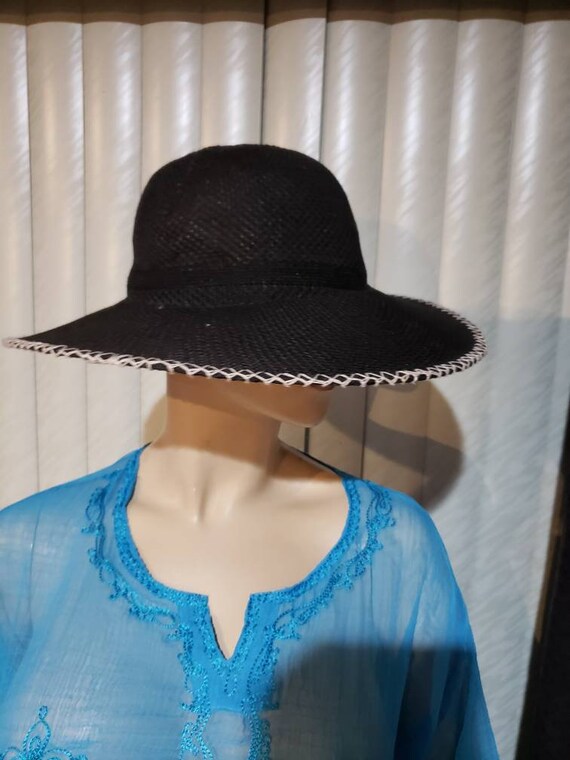 Black Wide Brimmed Fedora Hat - image 8