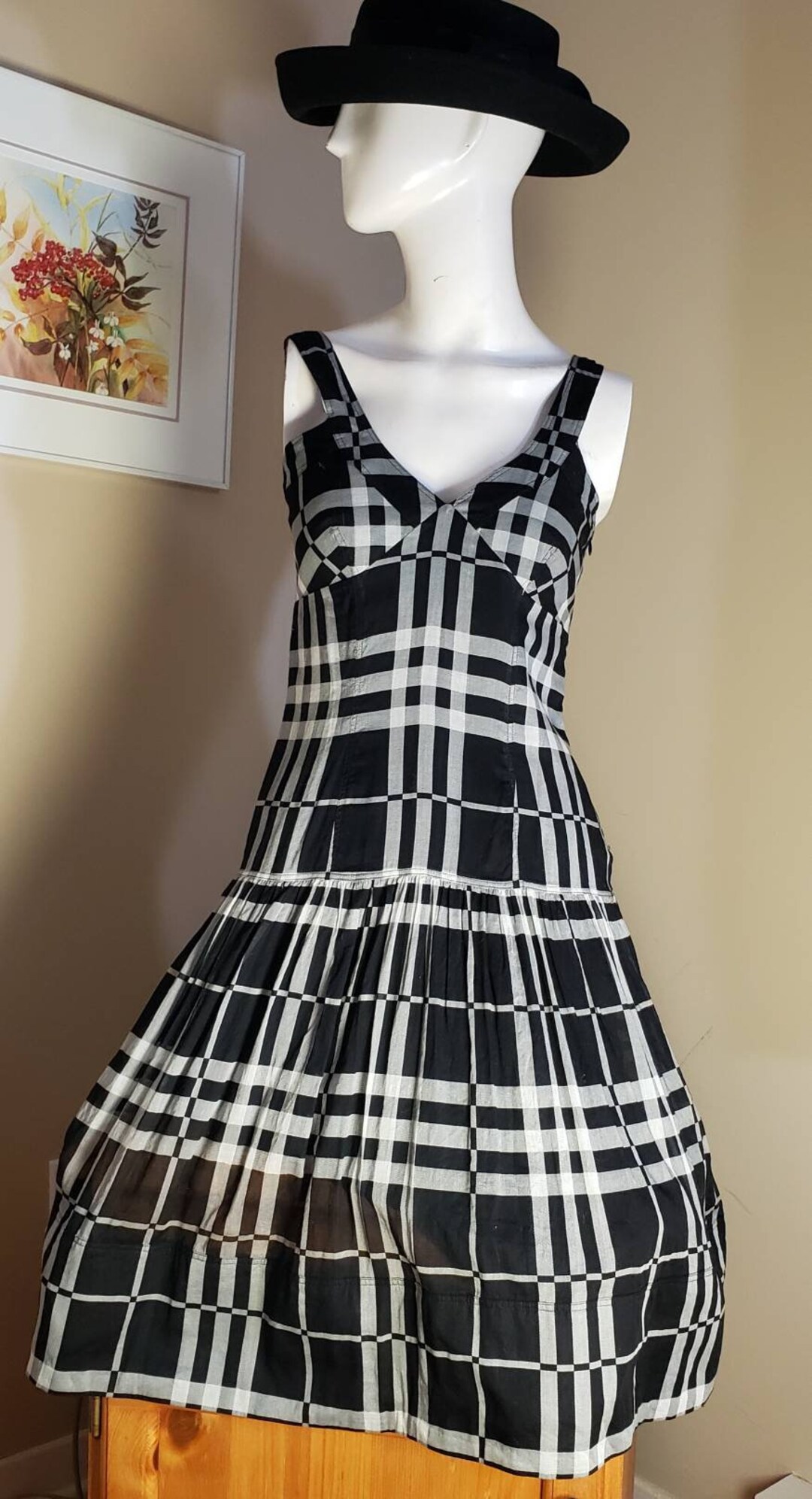 Black and white plaid dress hotsell