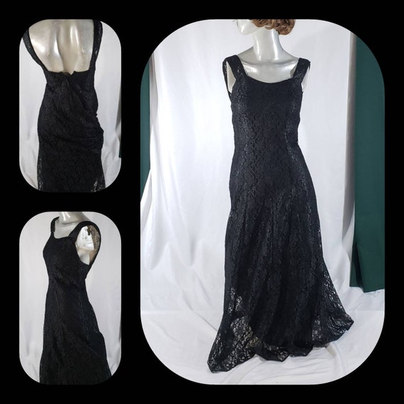 Maxi black lace dress