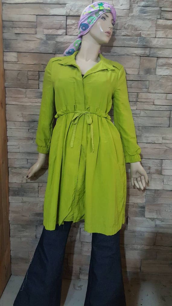 Apple Green Vintage Trench Coat