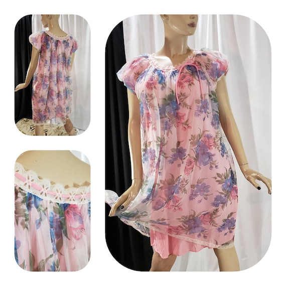 Retro Floral Nightgown