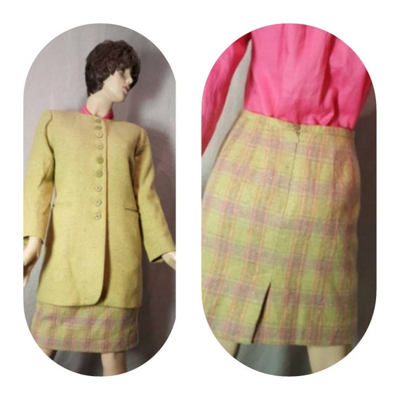 Apple Green Wool Skirt Suit
