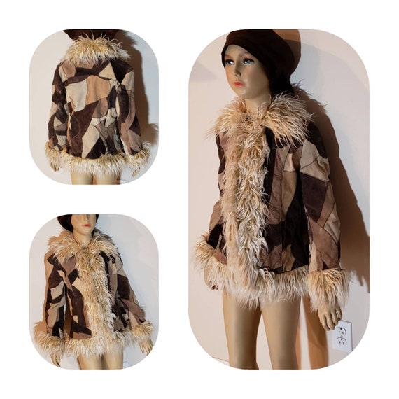 Kids Afghan Hippie Patchwork Leather Bohemian Coat