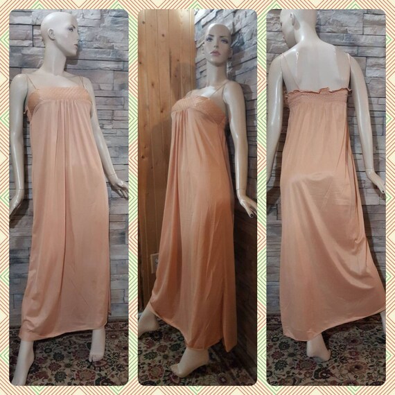 Long Retro House Dress Maxi Nightgown Slip