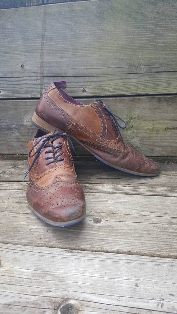 Brown leather Oxford shoes/ men size 8 /20s style/