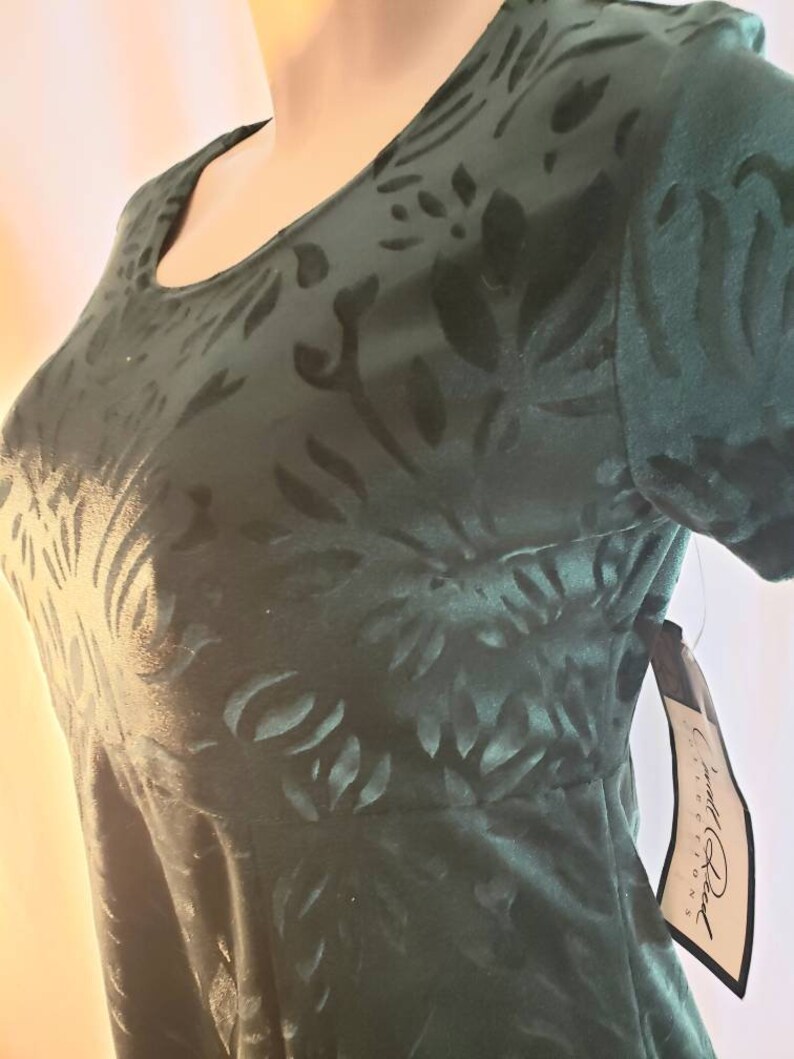 Unworn green velvet mini vintage dress