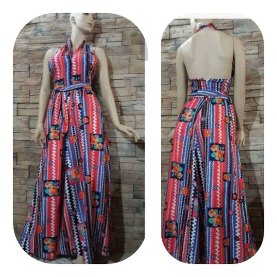 Boho Maxi Halter top dress/70s