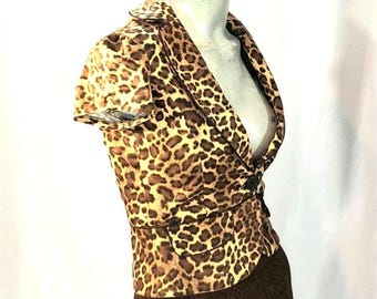 Leopard Print Blazer / Petite Size