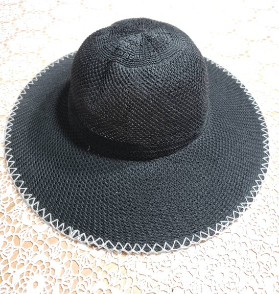 Black Wide Brimmed Fedora Hat - image 7