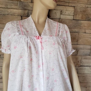 Long Button Up Cotton Nightgown Robe