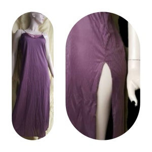 Long Purple Slip 80s Lingerie Chemise