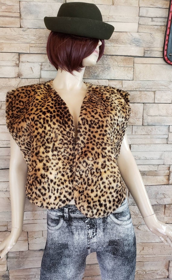 Unisex Faux Fur Leopard bolero vest