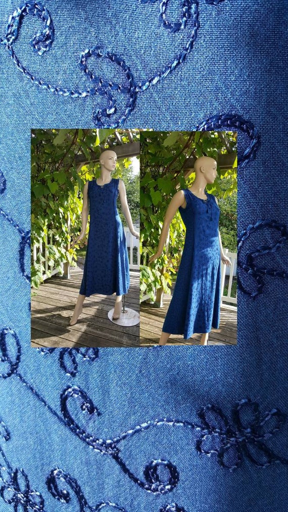 Embroidered long rayon dress