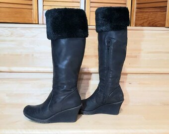 long wedge boots