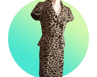 Animal Print Skirt Suit  Calvin Klein Set Petite Size