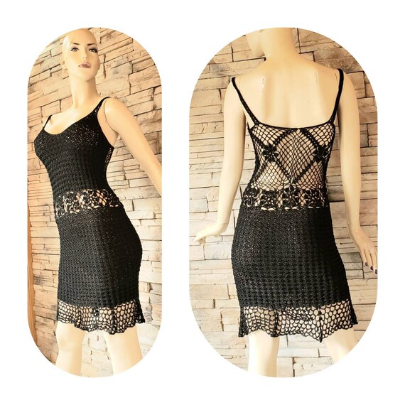 Sexy Black Crochet Dress