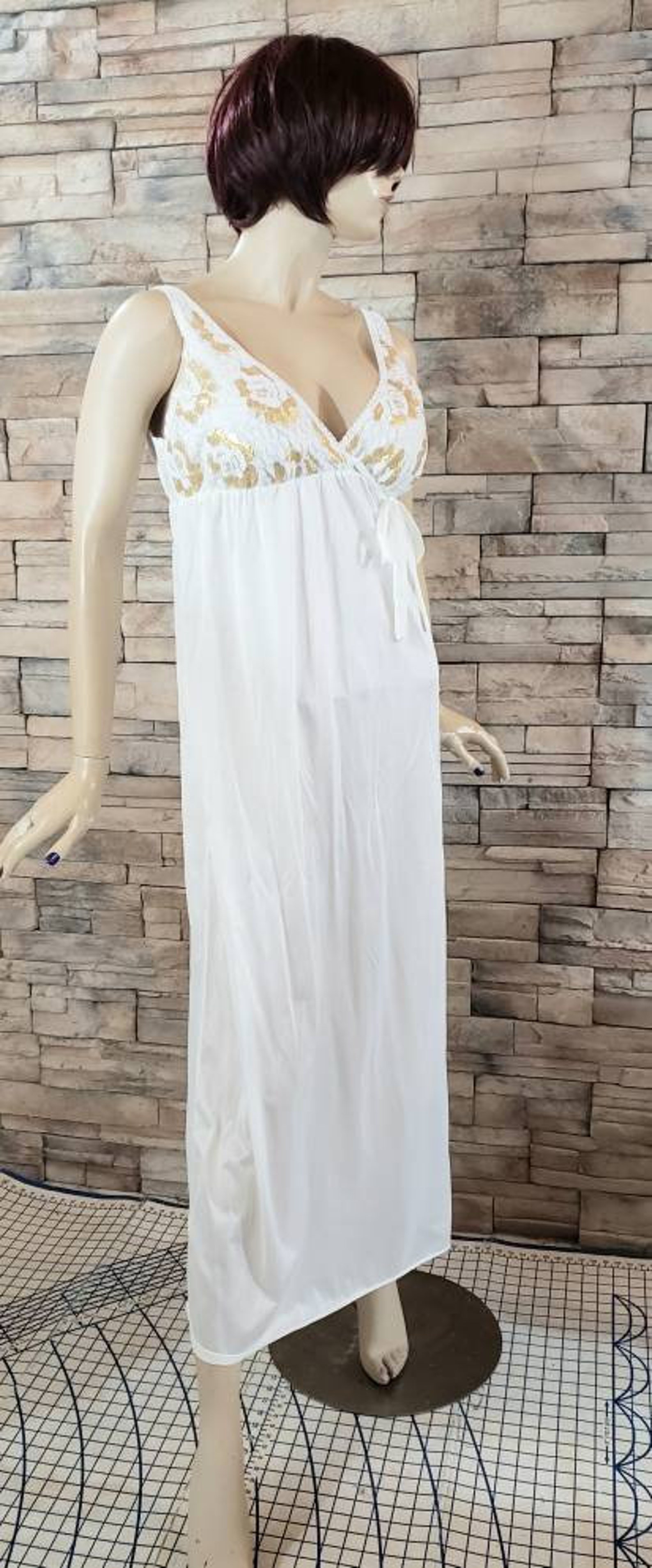 Retro Nylon Empire Waist Nightgown Etsy