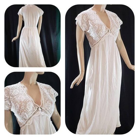 White maxi nightgown /retro sleepwear