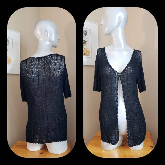 Black crochet cardigan