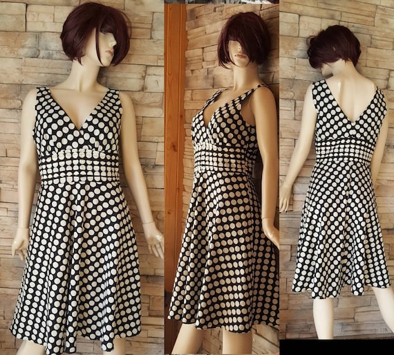White black Polka dot summer dress/pin up/60s