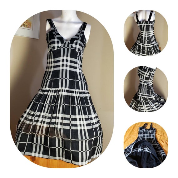 Black & White Plaid cotton Dress