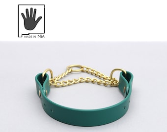 Collare per cani con catena impermeabile verde foresta Martingale: fatto a mano, facile da pulire