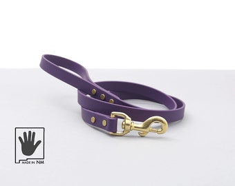 Purple Waterproof Dog Leash | Short Traffic Lead | Long Training Leash |  | Stink Proof Leash | Handmade in USA dog leash | Biothane