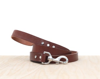 Brown Leather Dog Leash: Full Grain, Handmade