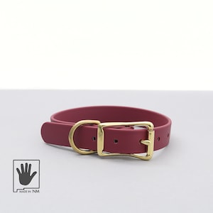 Collar para perro resistente al agua y al vino con hebilla de cinturón / Collar para perro a prueba de mal olor / Collar para perro duradero de biotano hecho a mano / Collar para perro personalizable