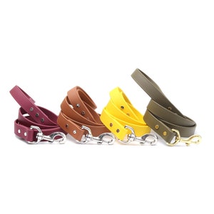 Waterproof Dog Leash - 20 Biothane Leash Colors | Short Traffic Lead | Long Training Leash |  | Stink Proof Leash | Handmade USA dog leash
