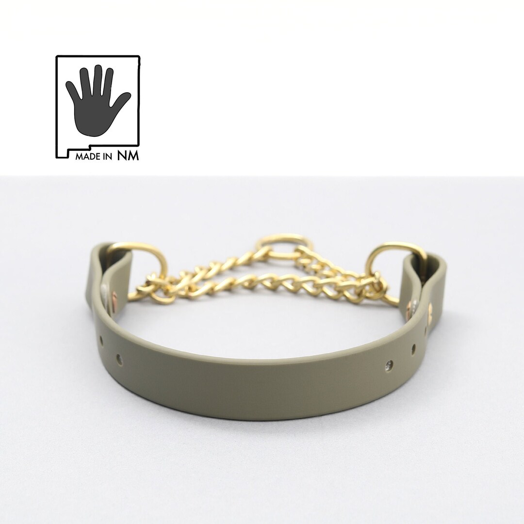 Olive Waterproof Martingale Collar Biothane Dog Collar Etsy